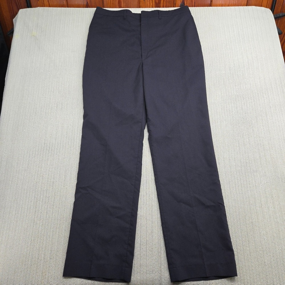 Vintage Haggar Pants Men 38x34 Blue Dress Slacks Classic Fit Flat Front Workwear